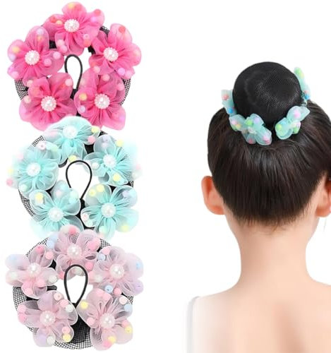 3pcs Duttnetz Haarnetz, Duttnetz, Duttpolster, Duttfrisur Hilfsstoff Knotennetz, Kinder Haarschmuck Ballett Dutt Haarnetz Mädchen Dutt Accessoires Damen Haarset Duttnetz Ballett Haarschmuck Mädchen