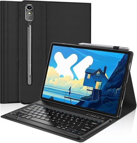WAVATA Tastatur für Lenovo Idea Tab Pro 12.7 2025, Hülle mit Tastatur für Lenovo Idea Tab Pro 2025 Magnetische Bluetooth Abnehmbare QWERTZ Layout, Schwarz