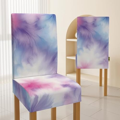 Stuhlhussen 4er Set Lila Gradient Stuhlhussen Schwingstühle,Universal Stretch Stuhlbezug,Waschbarer Esszimmer Stühle, Abnehmbarer Stuhlüberzüge Für Schlafzimmer, Wohnzimmer