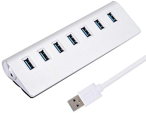 USB 3.0 Splitter Aluminum Alloy Hub, 7 - in - 1 Docking Station for Notebook Computer, High Speed Data Transfer with 5Gbps per Port, Plug and Play USB Hub for Hard Disk, U Disk, Mo