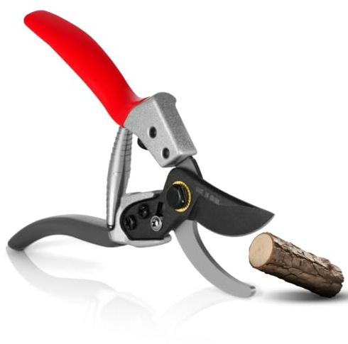OSDUE Cesoie da giardino, 21cm, Lama SK5, Blocco Sicurezza per Piante Fiori | Bypass Forbici Cesoie Potatura Professionali, Forti Antiruggine Forbici da Potatura Premium per Piante Siepi Fiori