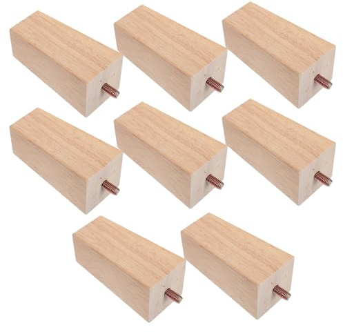 SOIMISS Pieds de Meubles en Bois Carré Massif 10 Cm Lot de 8 Pieds de Rechange pour Canapé Table Basse Lit et Meuble TV pour Rénovation Accessoires Quincaillerie