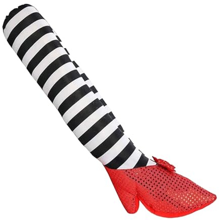 Generisch 2026 Lebensgroße Hexenbeine als gruselige Halloween- für Gartenpartys Festliche Innenraumgestaltung (Red, 38x10cm)
