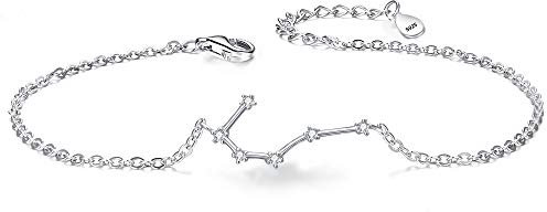 Clearine Armkette Sternzeichen 925 Sterling Silber CZ 12 Sternbild ''Krebs'' Einfach Stil Armband für Damen Mädschen