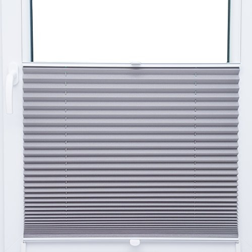 KS Handel 24 Thermo Black Out PLISSEE 80x200 cm FALTROLLO HELLGRAU Silber METALLIC 100% VERDUNKELND - 80 GRÖßEN im Shop - MEGA Auswahl