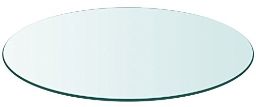 Festnight Ersatzteil Rund Tischplatte Glasplatte aus Gehärtetem Glas Durchmesser 600 mm Transparent