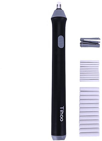Gomme électrique Gomme Automatique à Rotation de Piles Gomme de Croquis avec 22 Pcs recharges Kit Artiste pour Dessin Sketch Effaceur Portable