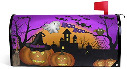 Fall Happy Halloween Welcome Magnetic Mailbox Cover Wraps Pumkin Geister Fledermaus Standard Größe MailWrap für Outdoor Garten Home Decor
