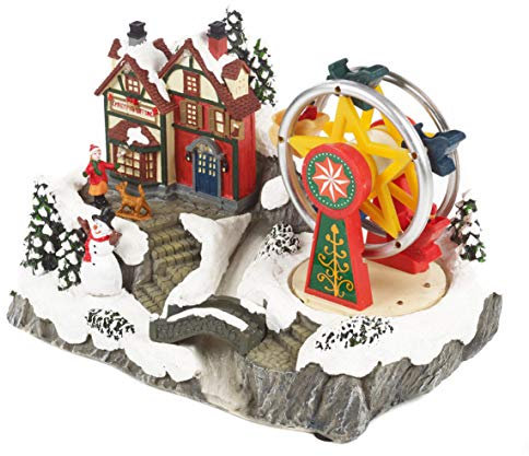 The Christmas Workshop 81360 Christmas Village 81360-Decorazione Natalizia con Ruota panoramica Girevole, 10 luci LED Multicolore, 26 x 17 x 17 cm, 26cm High x 17cm Wide x 16.5cm Deep