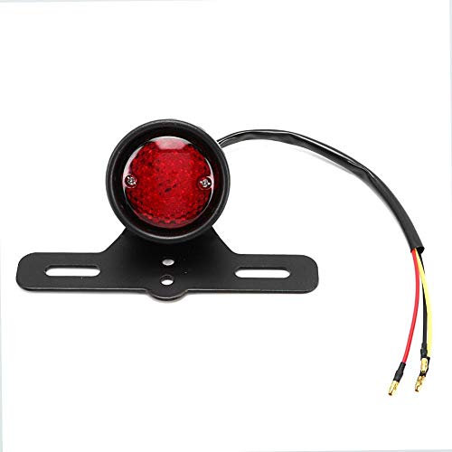Qiilu moto noir en alliage d'aluminium feu arrière LED feu stop feu arrière moto accessoire