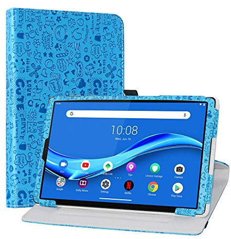 LiuShan Rotary Funda para Lenovo Tab K10, Folio Soporte PU Cuero con Funda Caso para 10.3 Lenovo Tab K10 / Tab M10 FHD Plus (2nd Gen) TB-X606F Tablet(Not fit Smart Tab M10),Azul