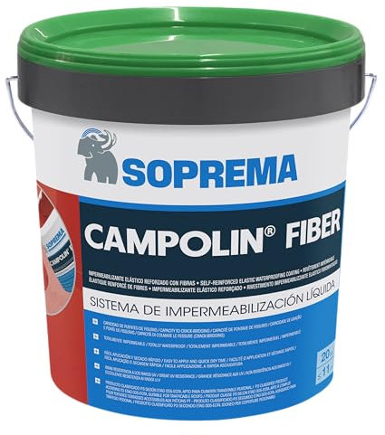 SOPREMA CAMPOLIN FIBER 20 KG VERDE Impermeabilizante de Caucho acrílico Armado con Fibras