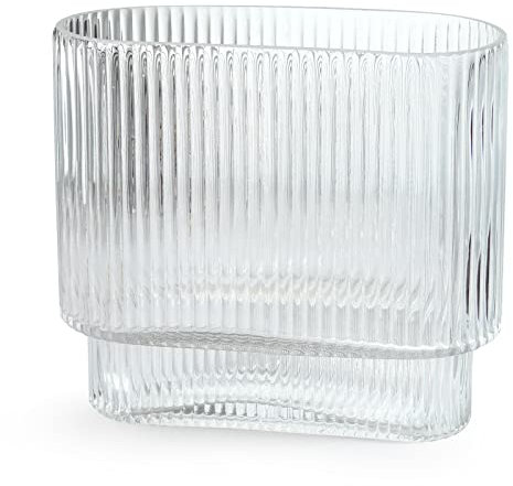 Bfttlity Vase en Verre Transparent pour Fleurs, Centre de Table, Salon, entrée, décoration de Table à Manger (Style 2)