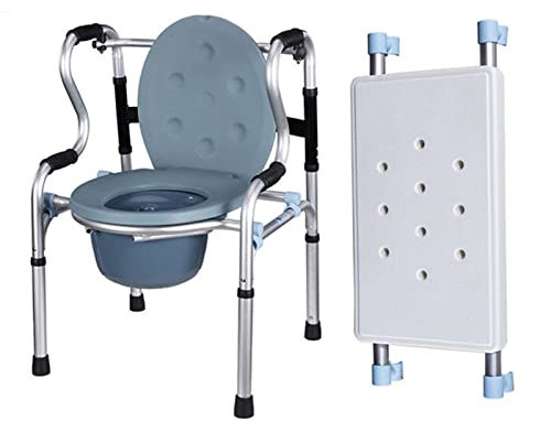 Toilettenstuhl Gehhilfe mit Sitz, Toilettenstuhl für Erwachsene Duschstuhl mit Armlehnen und Rückenlehne Nachtkommode Stuhl Rad Gehhilfe Gehhilfe für ältere Menschen höhenverstellbar ohne Rä