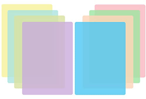 HKzzy 8 Stück A4 Farbig lesebändchen Legasthenie Hilfsmittel Bunt Lesen Markieren Streifen farbige Legasthenie Overlay Tracking Lineale für Studenten Kinder visuellen Stress zu Reduzieren (A4)