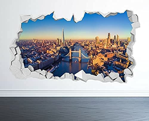 London Wandtattoo 3D-Optik – Schlafzimmer Lounge London Eye Wandtattoo