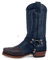 GATURA Punta Quadrata Tacco Chunky Stivali da Uomo Medievale Vintage Mid Calf Stivali Faux PU Pelle Western Cowboy Stivali, Uomini e Donne Cavaliere Stivali Lunghi, 35-48,Blu,46
