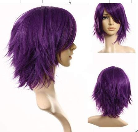 Halloween Fashion Christmas Party Dress Up Wig Cos Wig Purple Reverse Curled Short Hair Sunspot Basketball Atsushi Zihara Fq001A-5