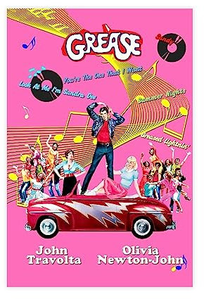 EMIGOS Grease Musik-Film-Poster, Leinwand-Poster, Wandkunst, Dekordruck, Bild, Gemälde für Wohnzimmer, Schlafzimmer, Dekoration, ungerahmt, 30 x 45 cm