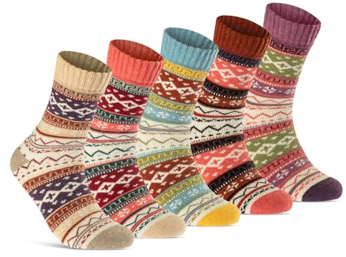 sockenkauf24 5 Paar Wollsocken Damen & Herren Wintersocken weich & warm