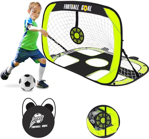 Ninmaofly Kids Football Goal, Portable Net Post, Mini Pop Up Multifunction Sport Training Equipment (Green-120 * 90 * 90cm)