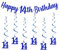 Bng-Bng 【14 Geburtstag Dekorationen】 Blau Wimpelkette Banner, hängende Wirbel, Luftschlangen & Banner für Jungen 14 Geburtstag Party Dekor