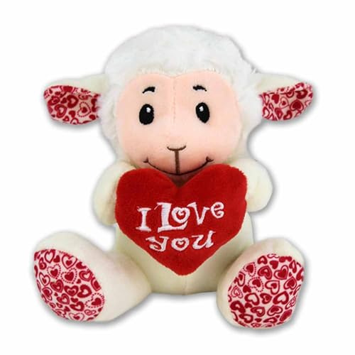 BEMIRO Kuscheltier Schaf mit Herz I Love You - ca. 15 cm