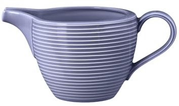 Seltmann Weiden Beat Color Glaze Milchkännchen, 290 ml, Gießer mit Rillen-Relief, Sahnekännchen aus Porzellan, Fliederblau