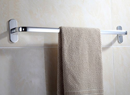 LiChA Handtuchregale, Badezimmerregal, Handtuchhalter, hängender Handtuchhalter, platzsparendes Aluminium, freies Bohren, einlagige Einzelaufnahme, Badezimmer-Toilettenzubehör/60 cm