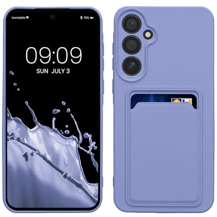 kwmobile Custodia Compatibile con Samsung Galaxy A55 5G Cover - Back Case Cellulare con Slot Porta Carte - Morbida in Silicone TPU lavanda