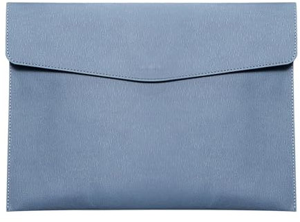 Skyzone Porte-documents en cuir PU A4, étanche Portefeuille pour documents de voyage, Organisateur de documents,pochette documents sac de dossier enveloppe boîte à dossier bureau (Bleu)