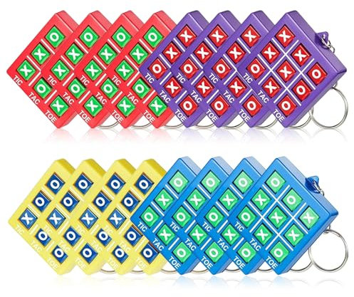 16Pcs Porte-clés Tic Tac Toe,Mini Tic Tac Toe Porte-clés Jouet,Porte-Clés de Tic Tac Toe pour Enfants de 8 à 12 Ans,pour Clip de Sac à Dos Faveurs de Fête d'anniversaire