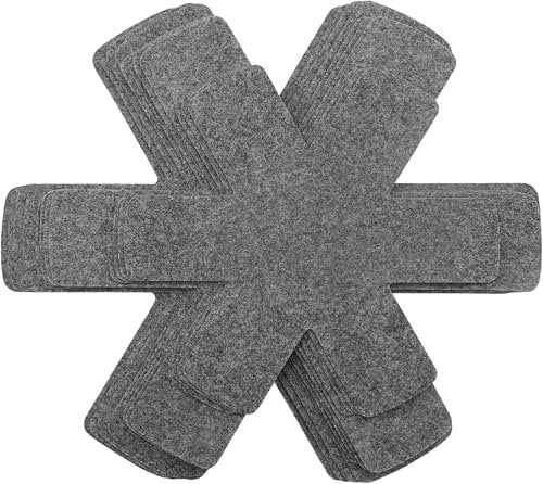 12 Stück Pfannenschoner,Pfannenschutz Stapelschutz,Topfschutz,3 Verschiedene Größen Pfannenschoner Filz,Verstellbare Rutschfestes Wärmedämmmatte,für Pfannen Töpfe Schüsseln Schutz vor Kratzer (Grau)