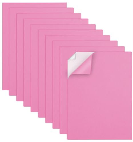 MEARCOOH 10 Stück Moosgummi Selbstklebend 2mm, A4 22cm x 30cm Moosgummi Selbstklebend Rosa, Moosgummi Platten Selbstklebend für Bastelarbeiten Fotorahmen Scrapbooking (10 Blätter Rosa)