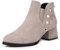 Generico Tronchetti Donna con Tacco Stivali Scamosciati Scarpe Donna Stivali Cucito Solido Piatto con Scarpe Caratteristiche: Anfibi Donna Scarponcini Trekking Donna Scarpe (White, 36)