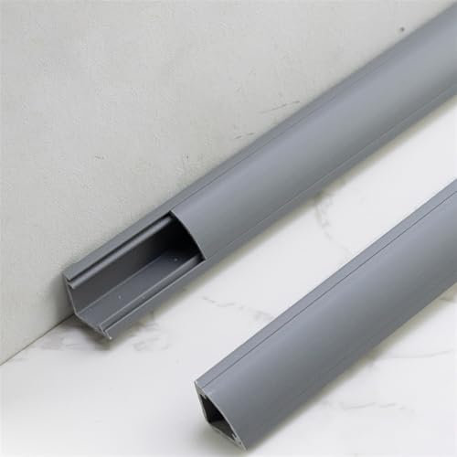 canalina passacavi Spegnicavi angolare/Tracciacavi, canalina copricavi autoadesiva per battiscopa a parete, soffitto, canaletta per cavi in moquette per pavimento in PVC per la casa(Gray,32x32mm(1 1