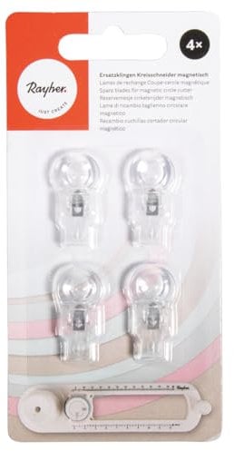 Rayher Ersatzklingen, magnetisch, 4 Stück, für Rayher Kreisschneider Art.Nr. 69284000, Klingen für Papierschneidegerät, 69285000