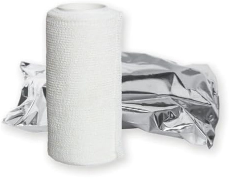 GEF Medica - 1 Benda Elastica all’Ossido di Zinco Zincgel 10cm x 7m, Fasciatura Compressiva Medica per Ulcere Venose, Edema, Distorsioni e Vene Varicose, Supporto Muscolare e Bendaggio Professionale