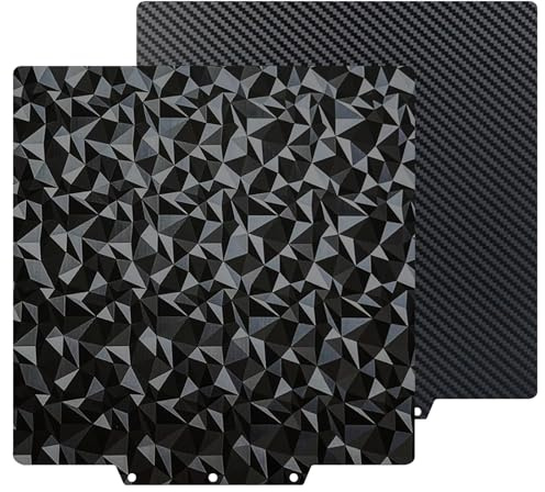 HIKUDIY 235 x 235 mm PEO+PET Build Plate for Adventurer AD5X/5M/5M Pro | Smooth Diamond + Carbon Fiber Surface for Neptune 3 Pro/4, Kobra, Ender 3/3 Pro/3 S1/3 V2, CR-20/CR-20 Pro and Ender 5/5 Pro