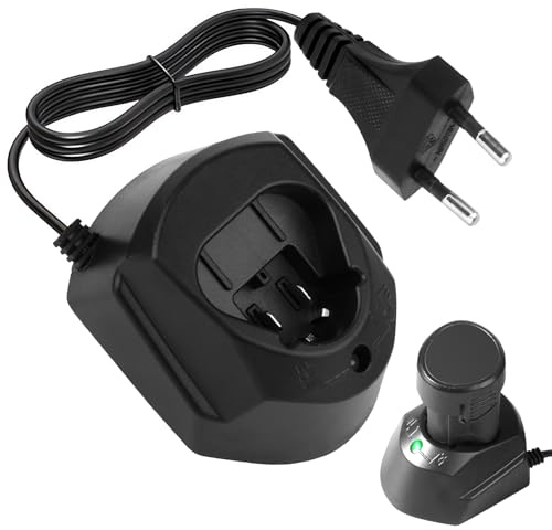 12V Li-Ion Ladegerät für Bosch, 10.8V-12V Akku Schnellladegerät, FCC-Zertifiziert, Bietet Schutz Kurzschluss, Slide-In-Schnittstelle Akkuladegerät für BAT411, BAT412, BAT413, BAT414（EU-Stecker）