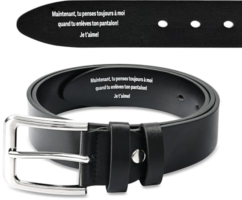 Merclix Idee Cadeau Homme Amour Ceinture Homme Cuir Cadeau Saint Valentin Pour Homme Original Rigolo Humour Cadeaux Couple Mari Copain Mariage Noel Anniversaire
