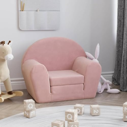 Générique Canapé-lit pour Enfants Rose Peluche Douce, Meubles, Mobilier pour bébés & Tout-Petits, Rose, (Poids 2KG)