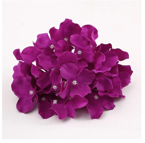WDSBZNB Hortensien Kunstblumen 10 Teile/los Bunte Dekorative Blume Kopf Künstliche Seide Hortensien DIY Home Party Hochzeit Arch Hintergrund Wand Flowe(Purple)