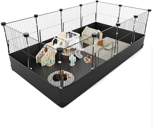 Aystkniet Guinea Pig Cage, Rabbit Run with Waterproof Bottom Liner, Small Animal Playpen for Hamster, Turtle, Hedgehog, Gerbil, Pet Fence Indoor Outdoor 122cm×60cm×40cm