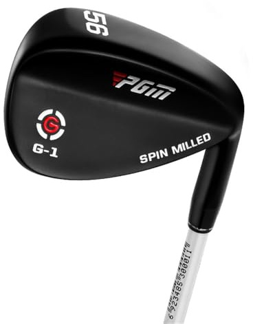 Palos de Golf Cuñas de Arena Hombres Mujeres Manos Derecha Loft 50/52/54/56/58/60/ 62 Grados con Fácil Control de Distancia Cuña de Golf (56 Grados,Negro)