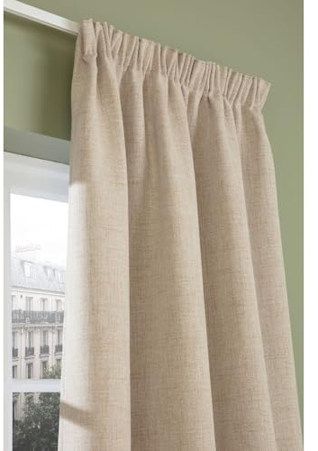 Moondream DecibelControl™ Akustikvorhang 3in1 | Lärmschutz | Thermoisolierung Winter+Sommer | 100% Verdunkelung | Patentierte Technologie | EU Herstellung | Faltenband | Beige MC632 | 130B x 260H cm