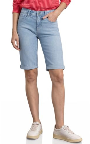 Street One Damen Slim Leg Bermuda mit Turn-Up-Detail
