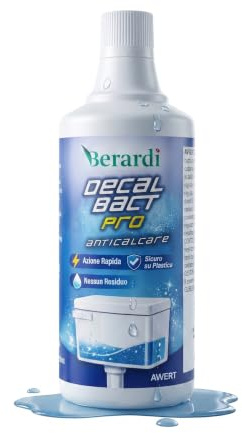 Berardi DECAL BACT PRO Anticalcare per Cassette WC, Liquido, Azione Rapida, Sicuro su Plastiche e Guarnizioni LT 1