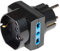 Poly Pool PP2351.1 Adattatore Triplo Spina 16 A (Standard Franco/Tedesco) Grande 2 Prese Bivalenti E 1 Presa Pluristandard (Nero)