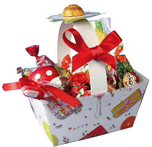 Wiemann Lehrmittel Henkelkörbchen-Set für Kinder - 20 Körbchen aus weißem Karton in 5 Farben - Geschenkkörbchen mit Henkel